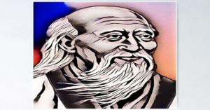 Symbolic depiction of Laozi, highlighting the Taoist principles of balance, softness, and yielding strength through natural imagery